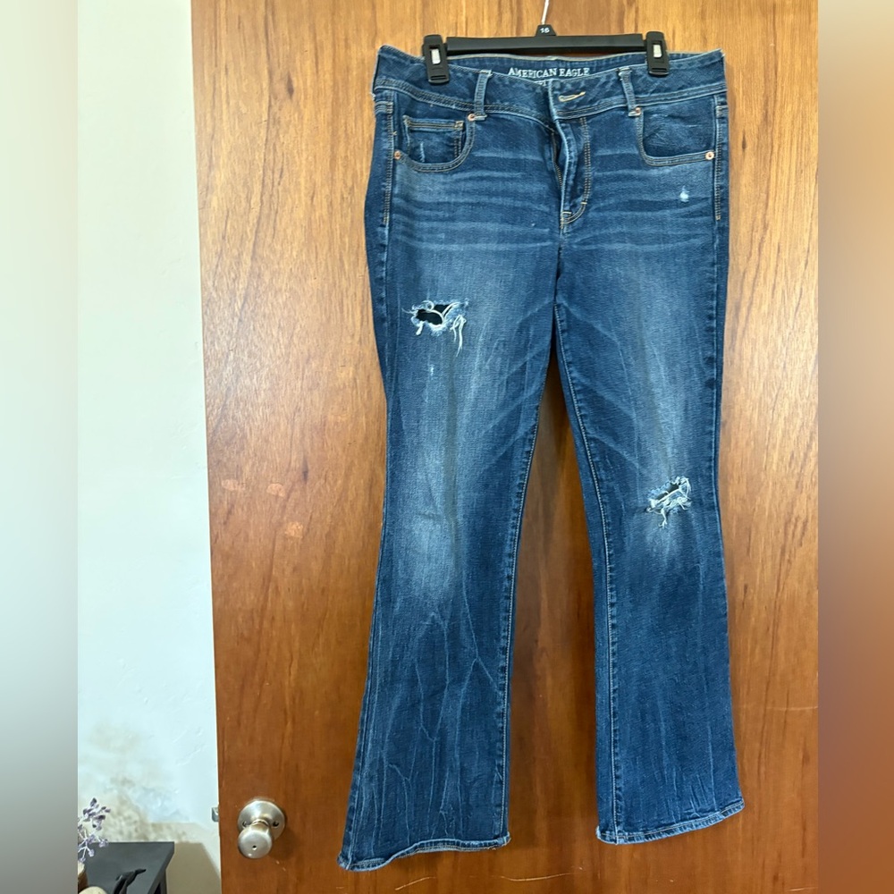 American Eagle Outfitters Kick Boot Jeans in Blue